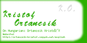 kristof ortancsik business card